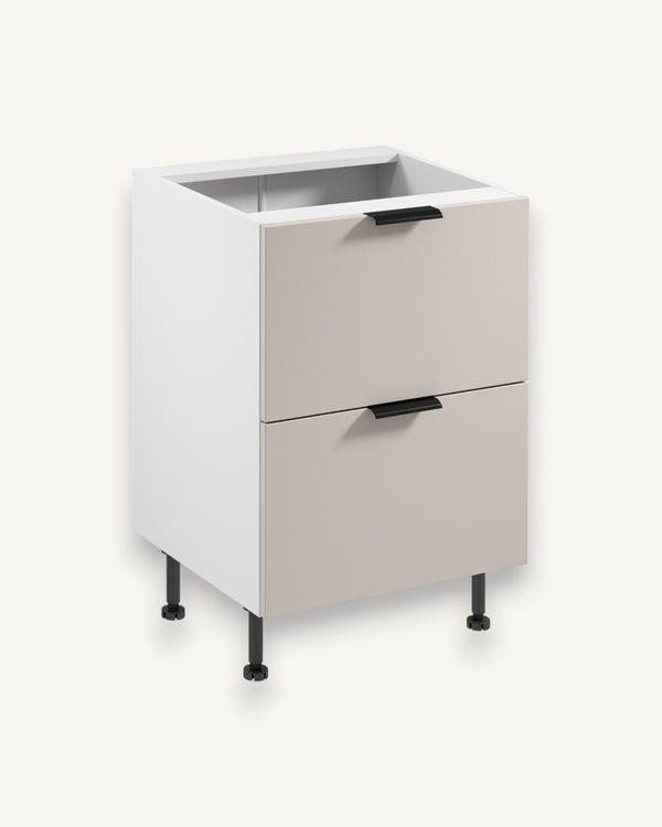 Unterschrank D60S2 AX - Sorento Weiß Beige - Praktische Schränke für den Alltag.
