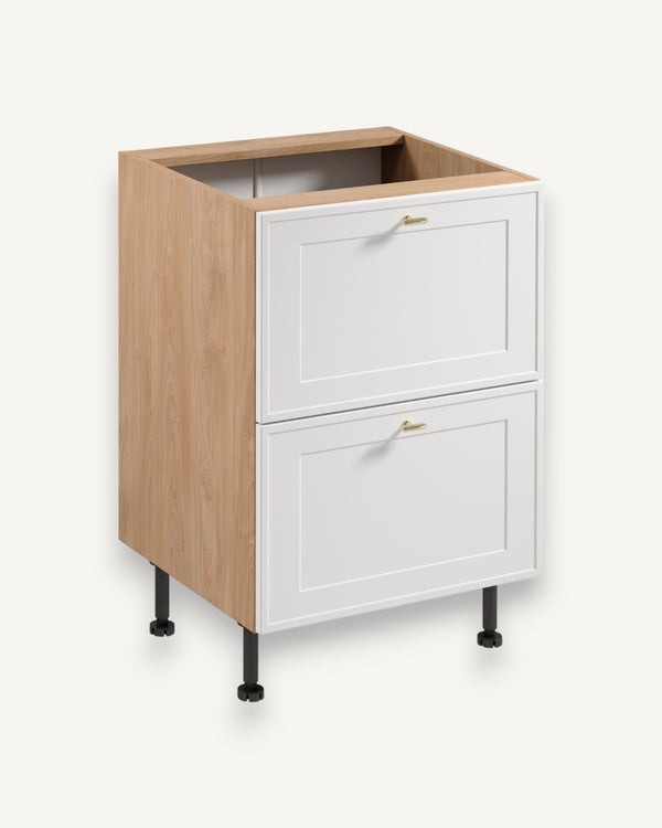 Unterschrank D60S2 AX -Sorento Sonoma Eiche Weiß - Für eine präzisere Organisation Ihrer Küche.
