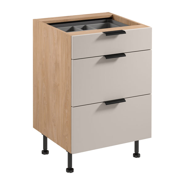 Unterschrank D60S3 AX - Sorento Beige Sonoma Eiche - Design – Funktionalität trifft Eleganz