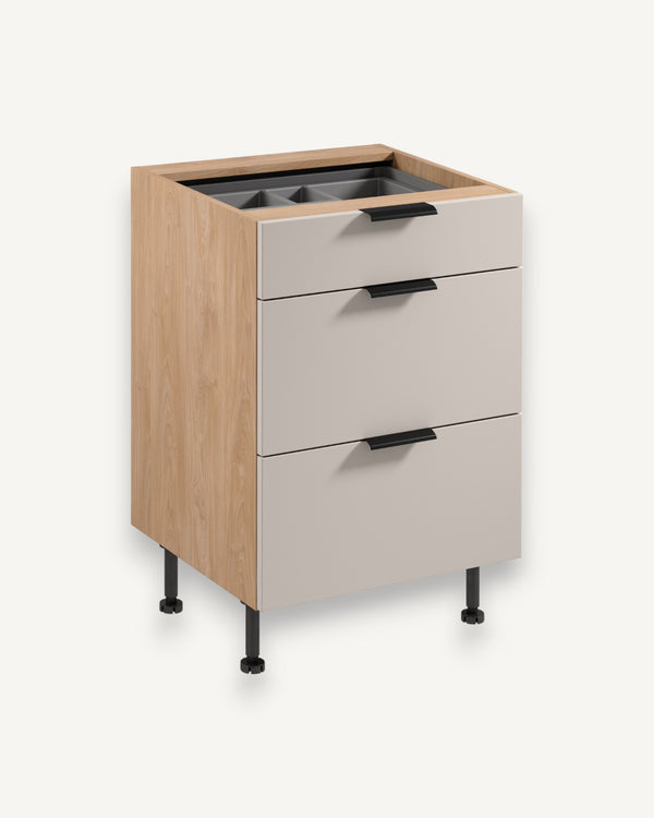 Unterschrank D60S3 AX - Sorento Beige Sonoma Eiche - Design – Funktionalität trifft Eleganz