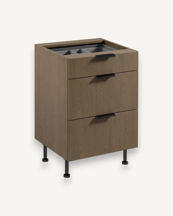 Unterschrank D60S3 AX - Sorento Dunkle Eiche - Unterschrank für höchsten Komfort.