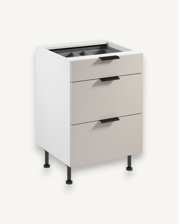 Unterschrank D60S3 AX - Sorento Weiß Beige - Kompakte Lösungen für mehr Platz.