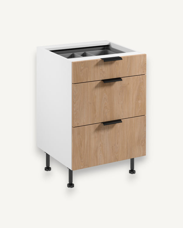 Unterschrank D60S3 AX - Sorento Weiß Sonoma Eiche