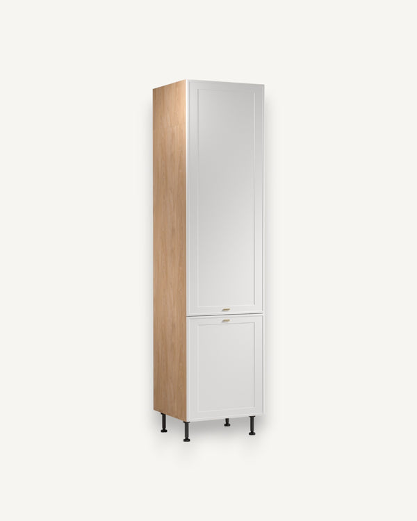 Hochschrank D60T P/L AX - Sorento Sonoma Eiche Weiß - Schönes und praktisches Design für Ihre Küche.