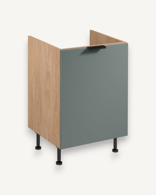 Spülenunterschrank mit Sortiereinsatz D60ZS AX - Sorento Grün Sonoma Eiche - Perfekte Organisation für Ihre Küchenutensilien.