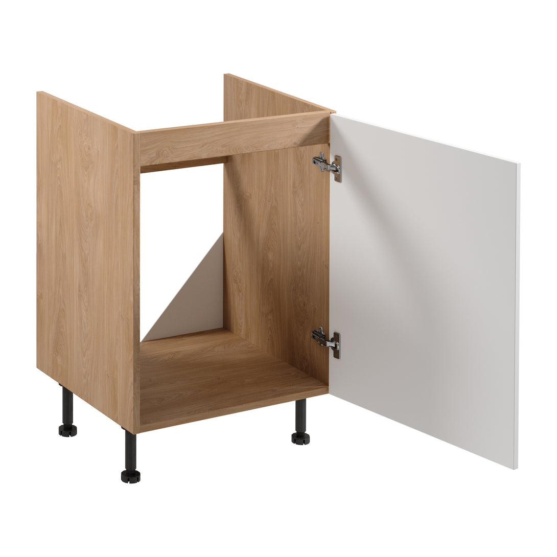 Spülenunterschrank D60Z P/L -Sorento Sonoma Eiche Weiß - Praktisch und elegant für Ihre Küche. - ROYAL24_MARKT