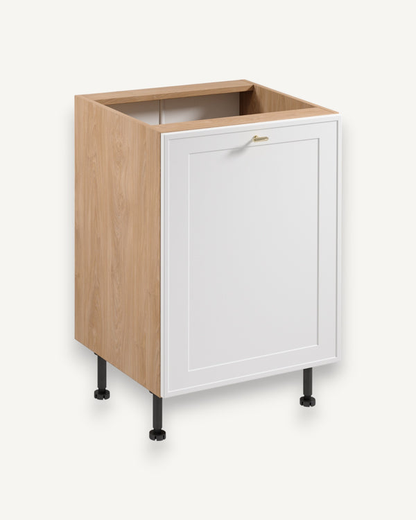 Unterschrank D60 P/L - Sorento Sonoma Eiche Weiß - Hervorragend geeignet für die Organisation von Küchenutensilien. - ROYAL24_MARKT