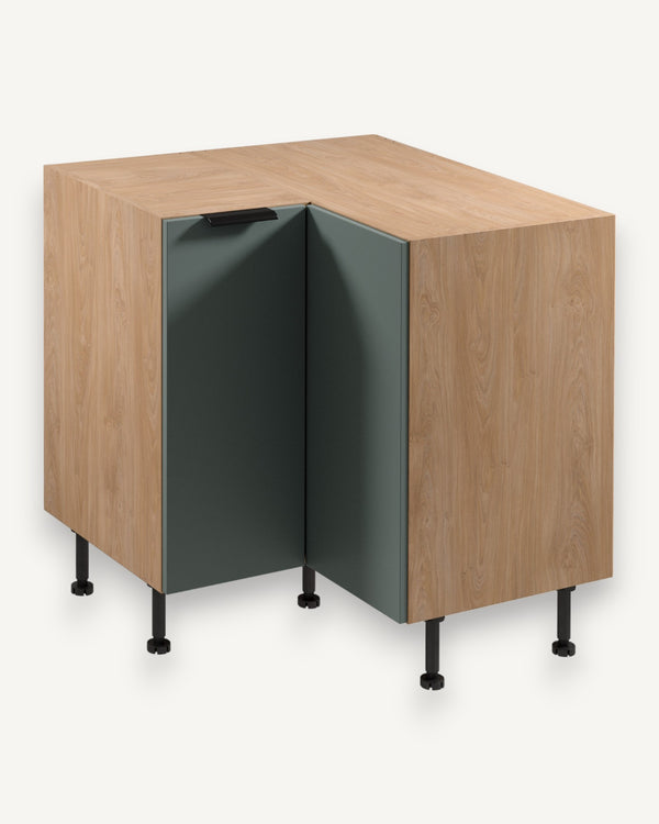 Eckunterschrank D90N - Sorento Grün Sonoma Eiche - Optimal genutzt für Ordnung und Platz.
