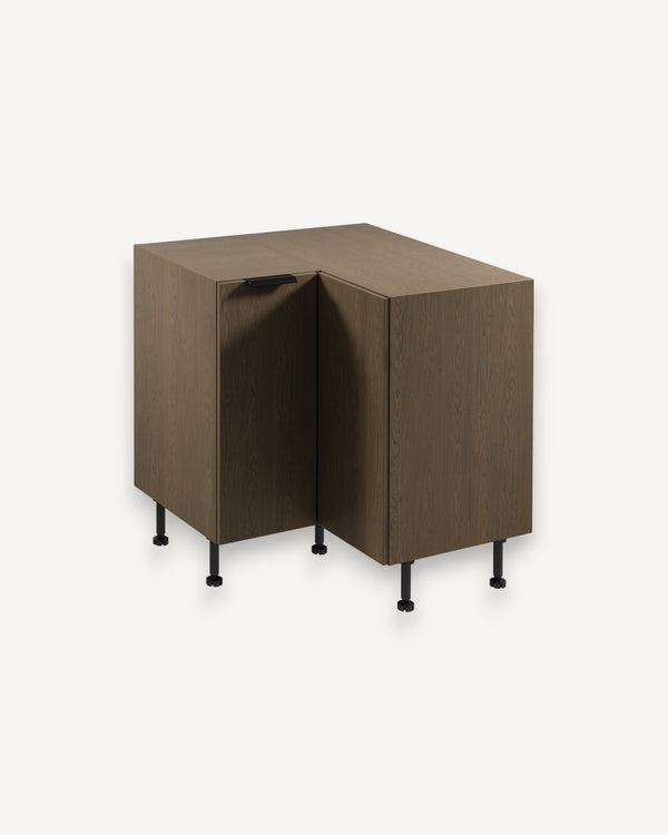 Eckunterschrank D90N - Sorento Dunkle Eiche - Clevere Lösung für schwierige Ecken.