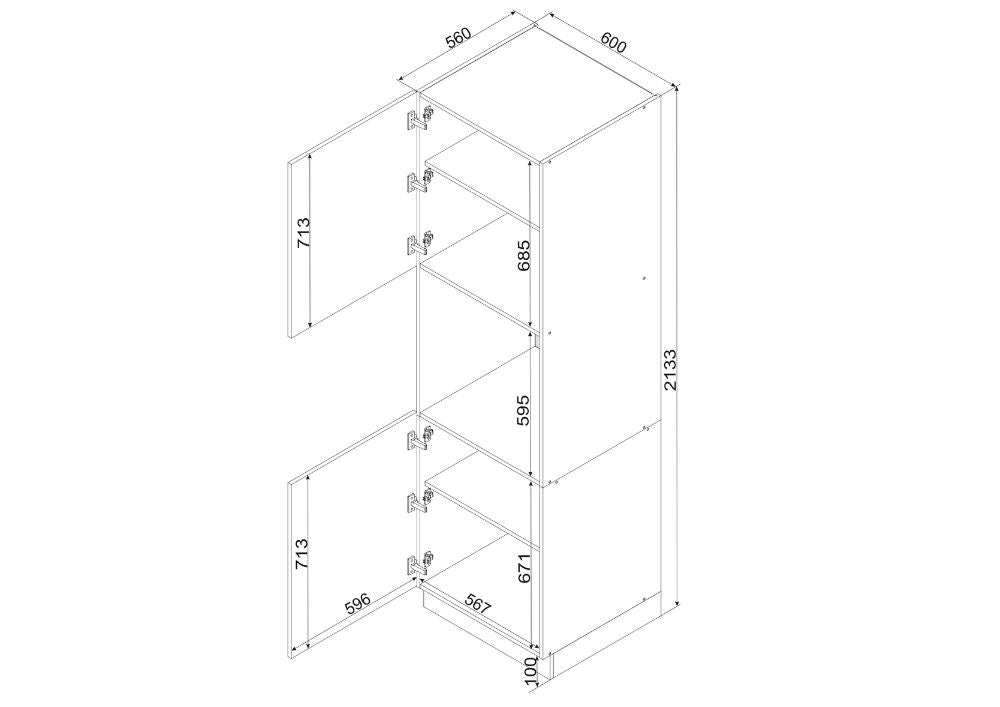 Mikrowellenumbauschrank D60PK - CLARA - Perfekte Integration Ihrer Mikrowelle - ROYAL24_MARKT