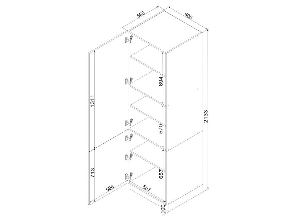 Hochschrank D60SŁ P/L - CLARA - Eleganz und Funktionalität in einem - ROYAL24_MARKT