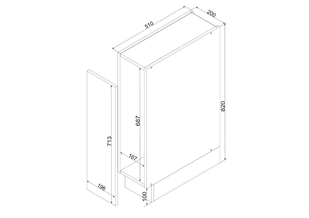 Apothekerschrank D20 CARGO - CLARA - Versteckter Stauraum mit Stil - ROYAL24_MARKT