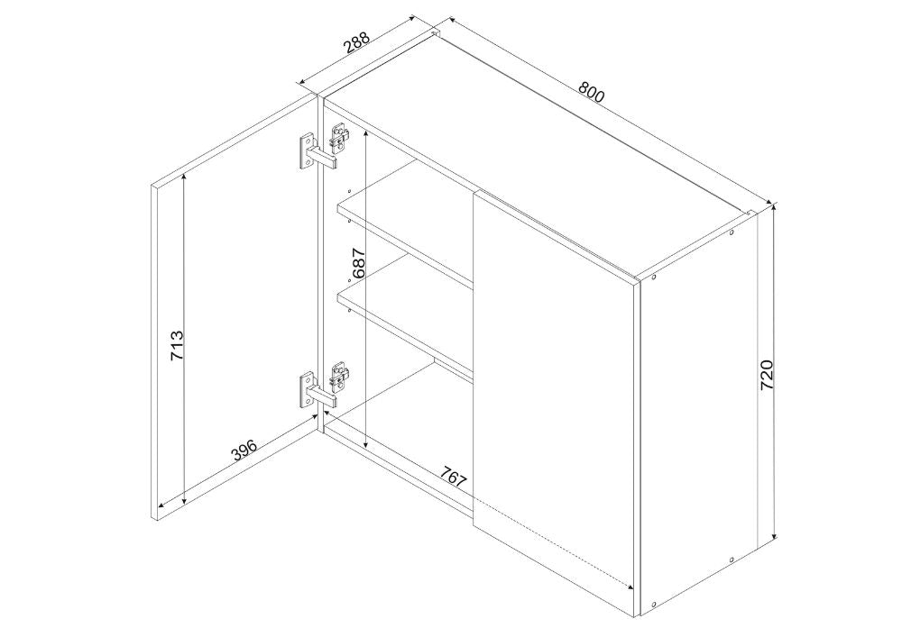 Hängeschrank W80 - CLARA - Ordnung und Stil in einem - ROYAL24_MARKT