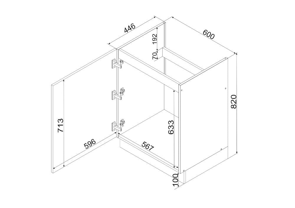 Spülenschrank D60ZL P/L - ELENA - Praktisch & Zeitlos - ROYAL24_MARKT