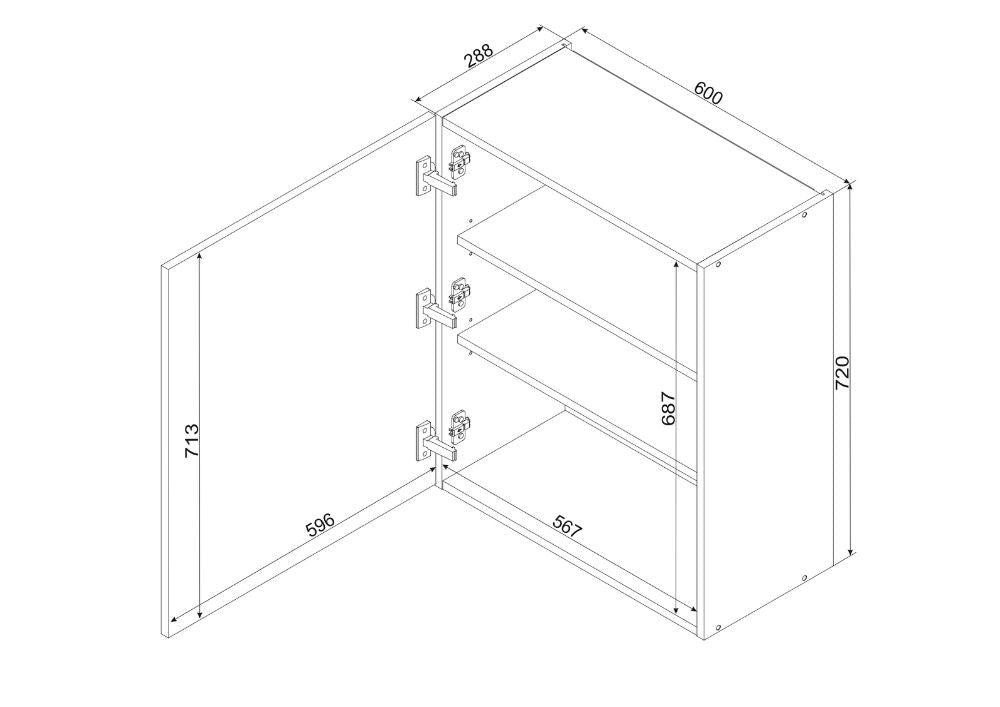 Hängeschrank W60 P/L - ELENA - Klassisch & Praktisch - ROYAL24_MARKT