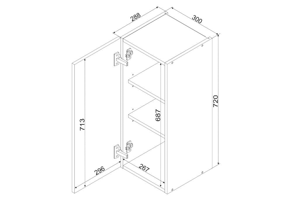 Hängeschrank W30 P/L - ELENA - Schlank & Funktional - ROYAL24_MARKT