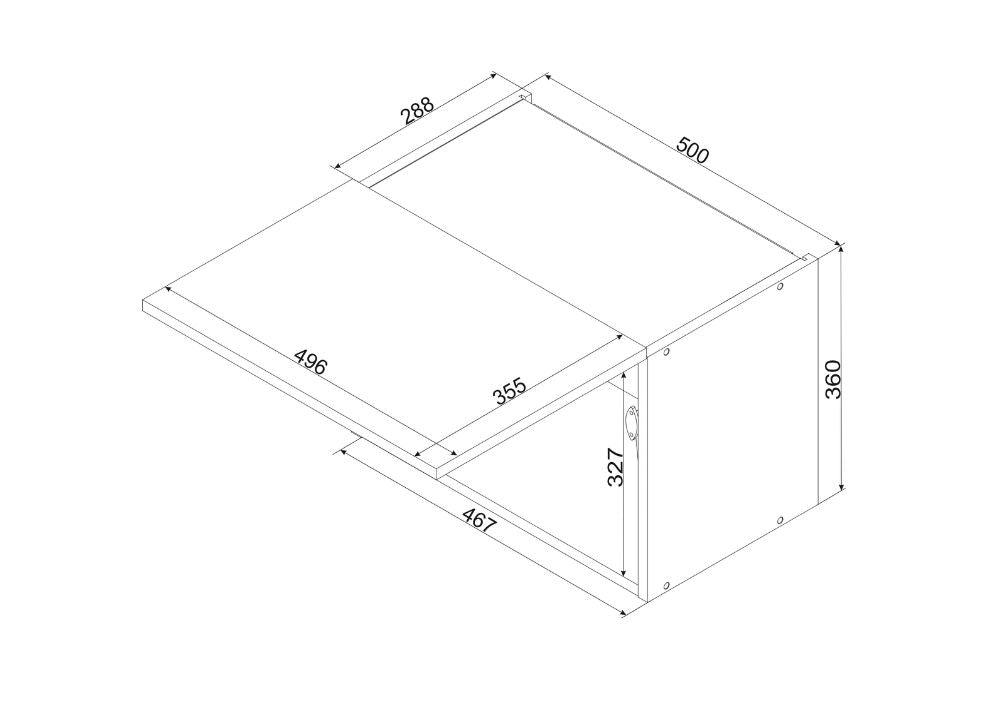 Hängeschrank W50OKGR - ELENA - Kompakt & hochklappend - ROYAL24_MARKT