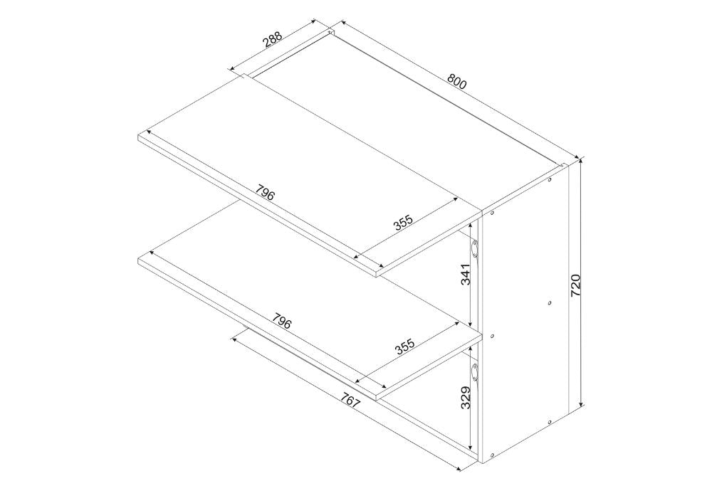 Hängeschrank W80GRF2 - SONJA - Platzsparende Lösung mit Stil - ROYAL24_MARKT