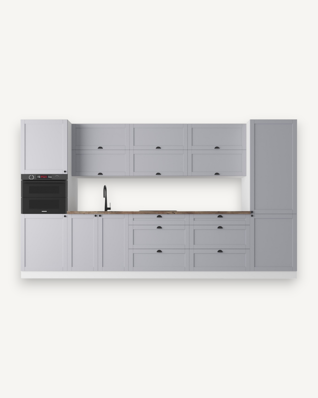 Küchenzeile - Linea Grau - K48-G360 - ROYAL24_MARKT
