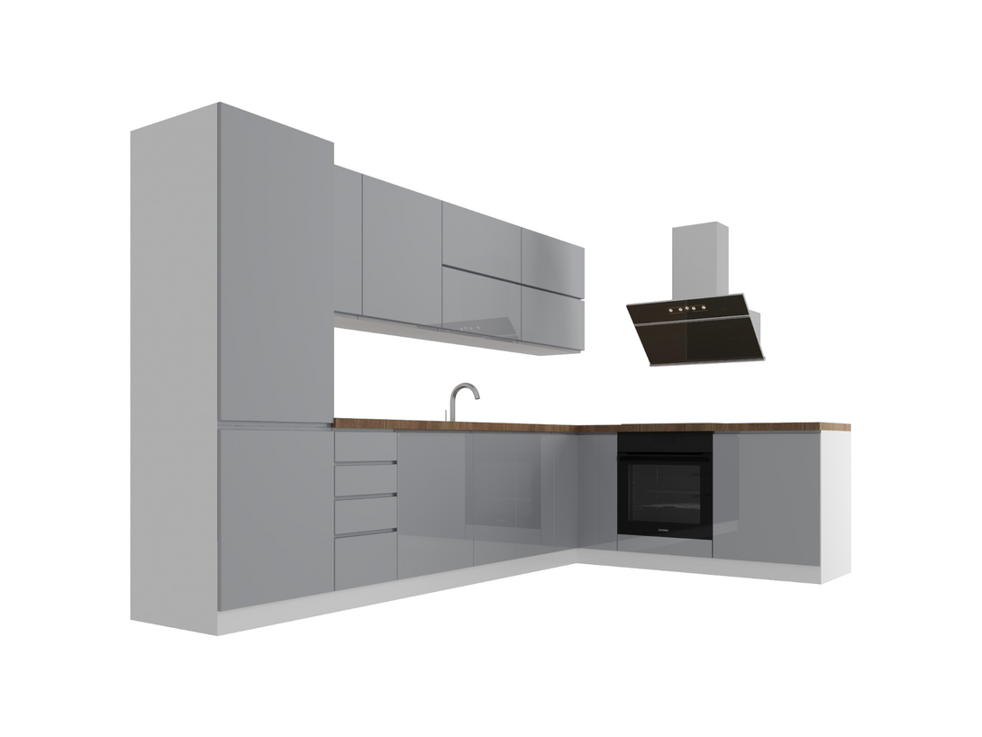Winkelküche - Aspen Grau - K54-G330 L - ROYAL24_MARKT