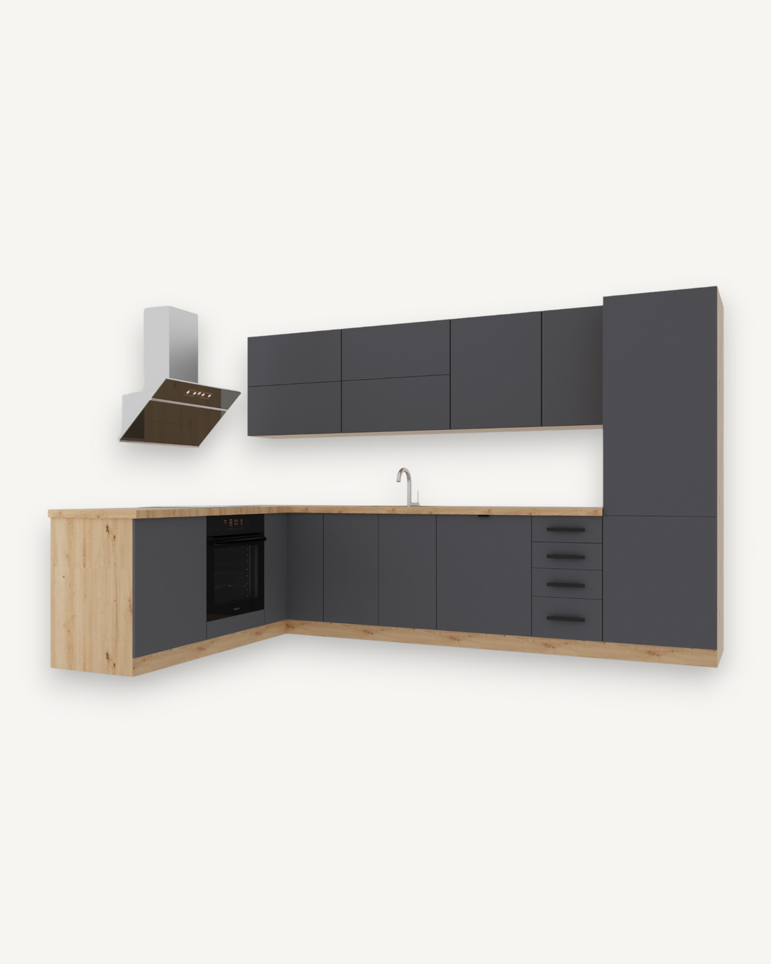 Winkelküche - Langen Grau - K53-G330 - ROYAL24_MARKT