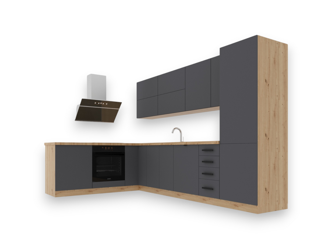 Winkelküche - Langen Grau - K53-G330 - ROYAL24_MARKT