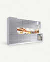 Küchenzeile - Aspen - Grau (Hochglanz) - K40-G340 cm - ROYAL24_MARKT