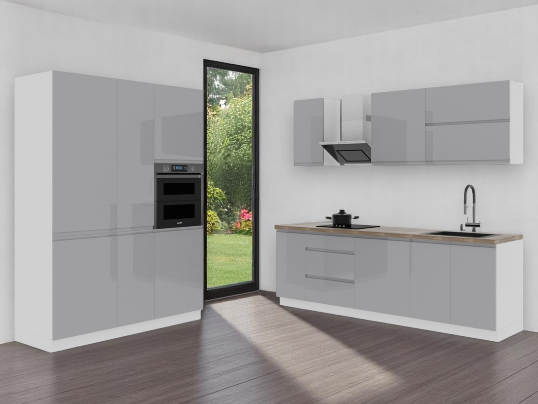 Küchenzeile K65-G400 - Aspen Grau - Zeitloses Design für jede Kücheneinrichtung - ROYAL24_MARKT