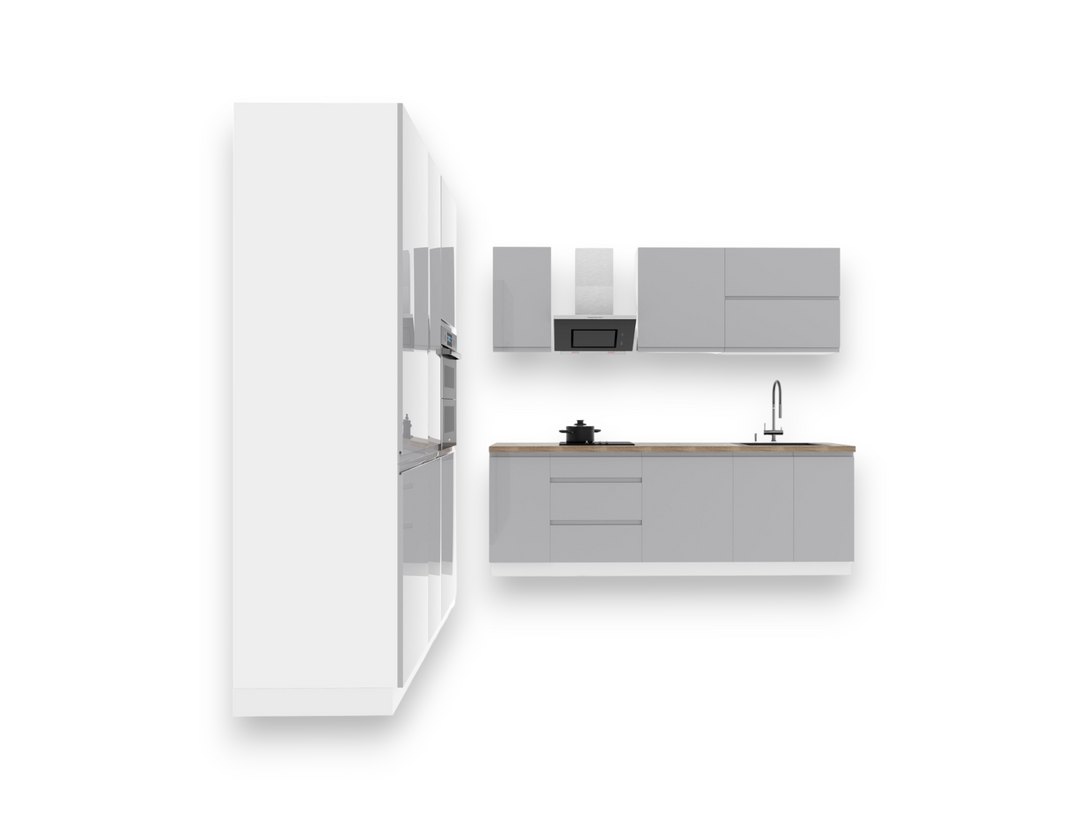 Küchenzeile K65-G400 - Aspen Grau - Zeitloses Design für jede Kücheneinrichtung - ROYAL24_MARKT