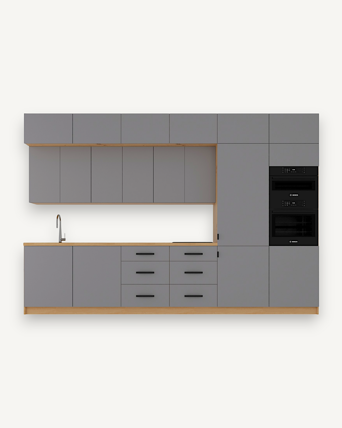 Küchenzeile K72-G360 R - Langen Beige - Design und Komfort clever vereint - ROYAL24_MARKT
