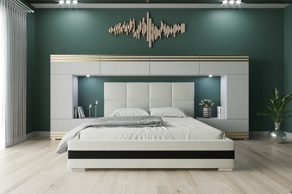 Schlafzimmer-Set -Bett mit Panama Schränken, (Komplett Set, 9-St., Panama-6)