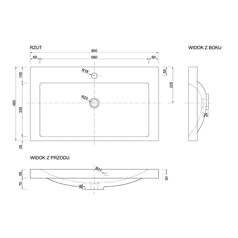 Badezimmer - WASCHBECKEN - ZEEN 80,60 cm