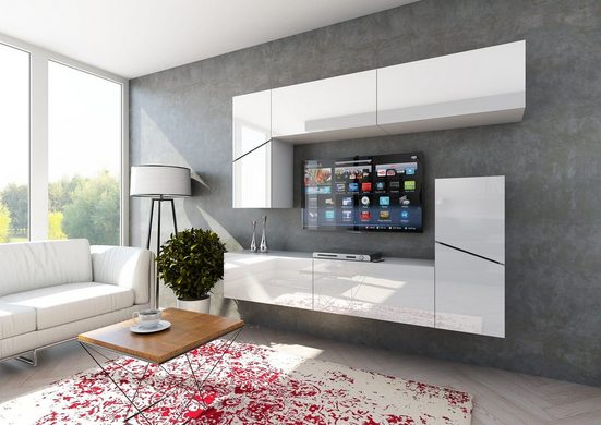 Wohnwand Premium-Luxus 2024 - Exklusives Design mit hochwertigen Materialien für ein stilvolles Wohnzimmer.