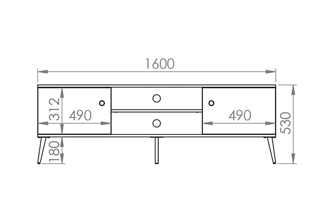 TV-Schrank - Riomi -  Hochwertige mit raffiniertem Stauraum für Ihre Technik.