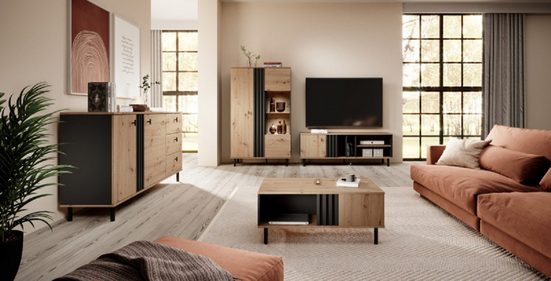 Wohnzimmer-Set - Moderne Eleganz für zeitgemäßen Wohnkomfort, (Komplett Set, 4-St., Dalli - 2), Modernes Design - Hochwertige Materialien.