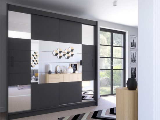 Kleiderschrank - Praktische Garderobenlösungen / modern und elegant. ( Kleiderschrank 1 -St. Premium - LOKSA II 203 ) - ROYAL24_MARKT