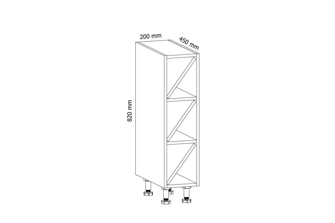 Unterschrank 20 cm - Aspen - Klar strukturierte Form für ein modernes und funktionales Küchendesign. - ROYAL24_MARKT