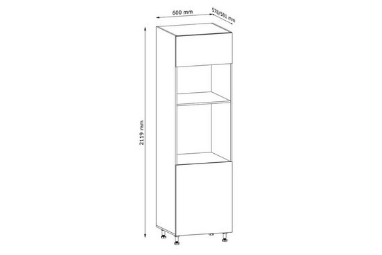 Mikrowellenumbauschrank 60 cm - Langen - EicheEffiziente Integration Ihrer Mikrowelle.