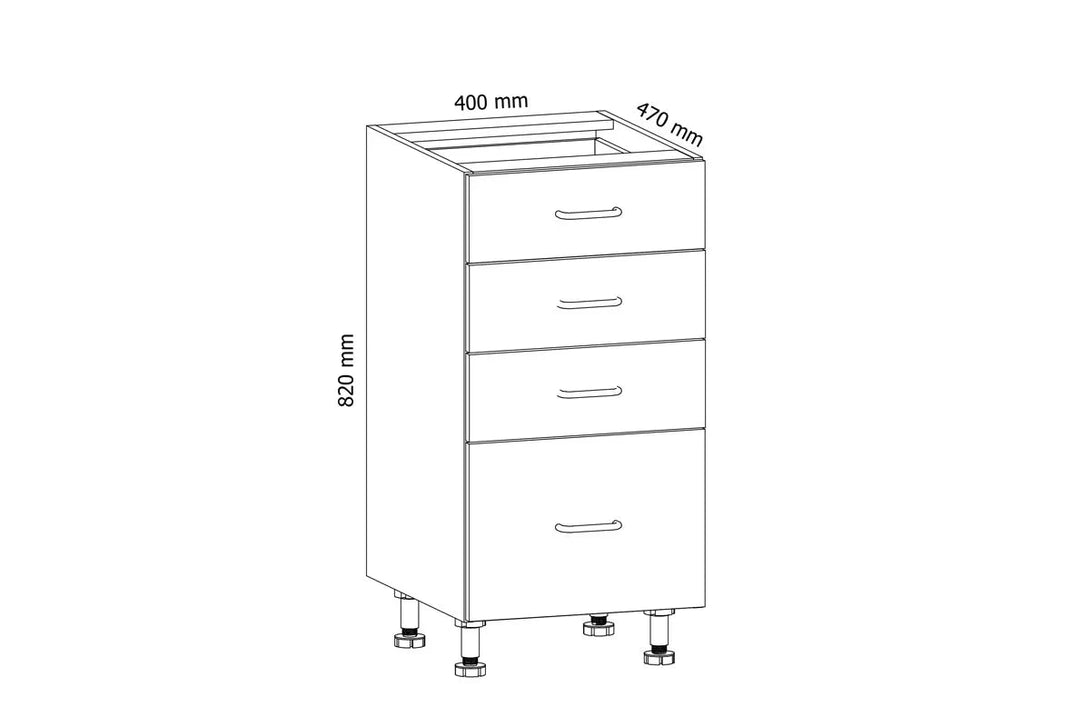 Unterschrank 40 cm - Aspen - Robust und leistungsstark, für die Anforderungen eines aktiven Küchenalltags - ROYAL24_MARKT