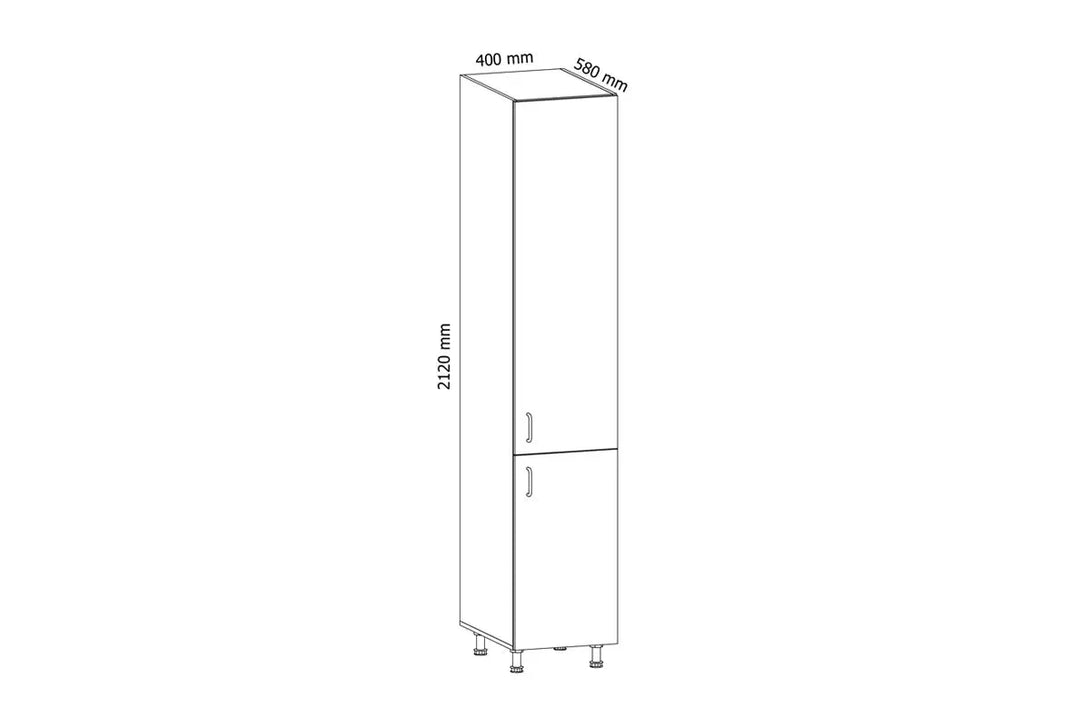 Hochschrank 40 cm - Aspen D40SP P/L Weiß/Hochglanz