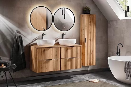 Badezimmer Hängeschrank -Adel Oak - Badezimmerschrank mit modernem und elegantem Design - ROYAL24_MARKT