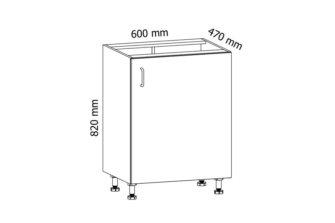 Spülenschrank 60 cm - Aspen D60Z-P/L - Weiß/Hochglanz