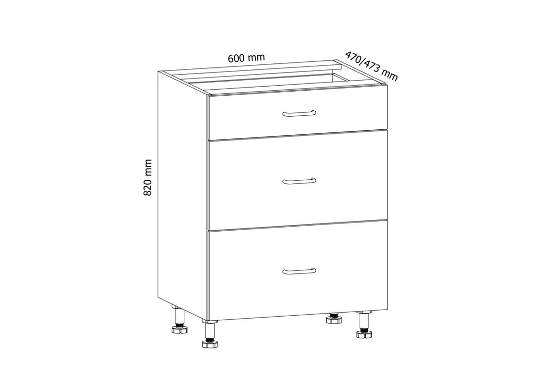 Unterschrank 60 cm - Aspen - Die solide Grundlage Ihrer Küche, für zuverlässigen Stauraum und Funktionalität - ROYAL24_MARKT