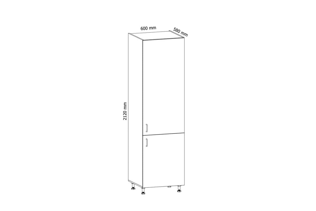 Hochschrank 60 cm - Aspen D60R P/L Weiß/Hochglanz