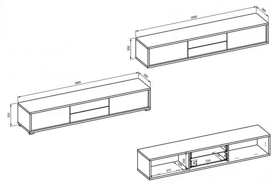 TV-Schrank - Frida - Verfügt über ein klassisches, luxuriöses Design.