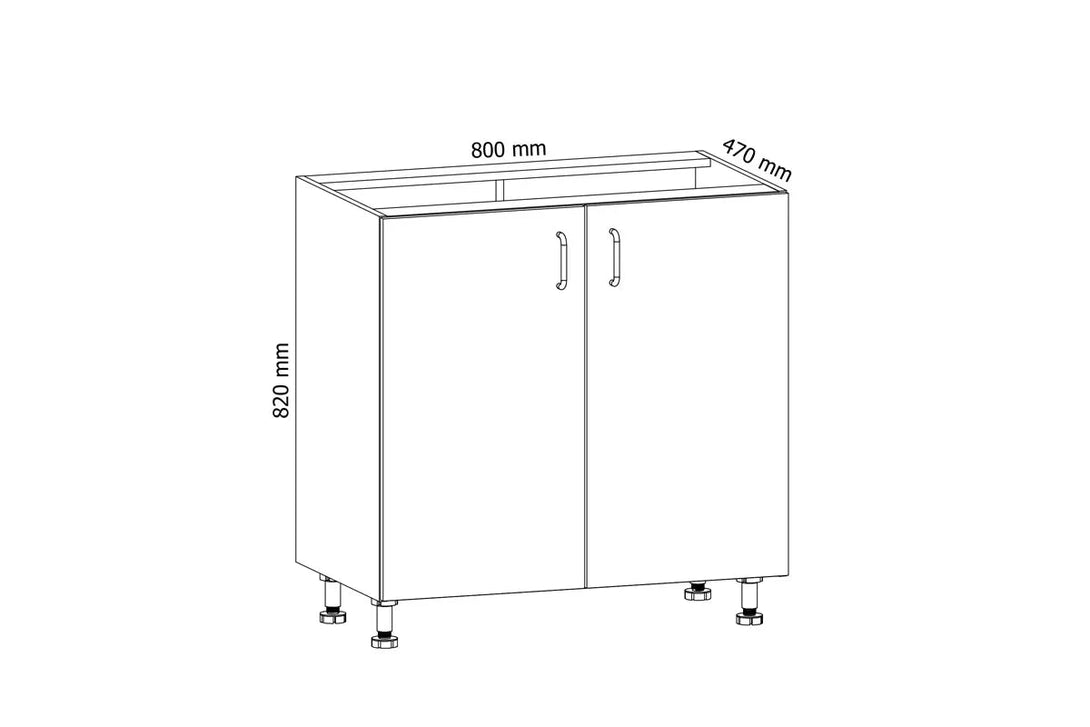 Unterschrank 80 cm - Aspen - Stilvoller Stauraum für alles, was Sie in der Küche benötigen - ROYAL24_MARKT