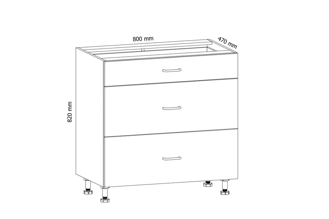 Unterschrank 80 cm - Aspen - Modern und praktisch, ideal für Ihre Spülzone - ROYAL24_MARKT