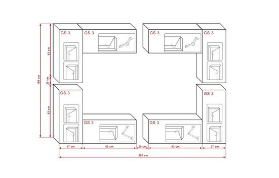 RTV-Möbel Wohnwand: Modernes Design, Hochwertige Verarbeitung.