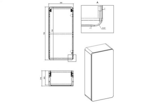 Badezimmer Hängeschrank - Aruba Cosmos - Kompaktes Top-Design. - ROYAL24_MARKT