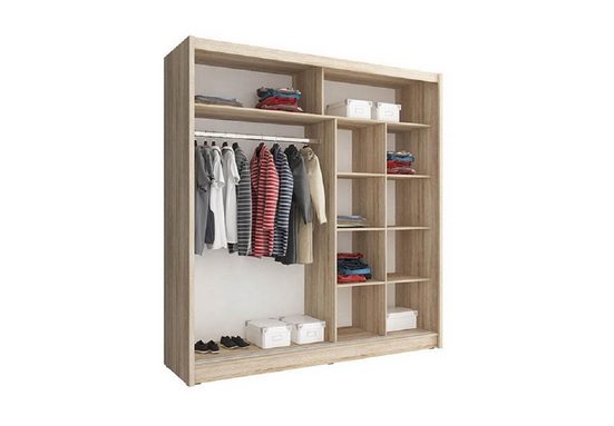 Kleiderschrank 200 cm - OLA - Luxuriöses Design für Ihre Kleidung.